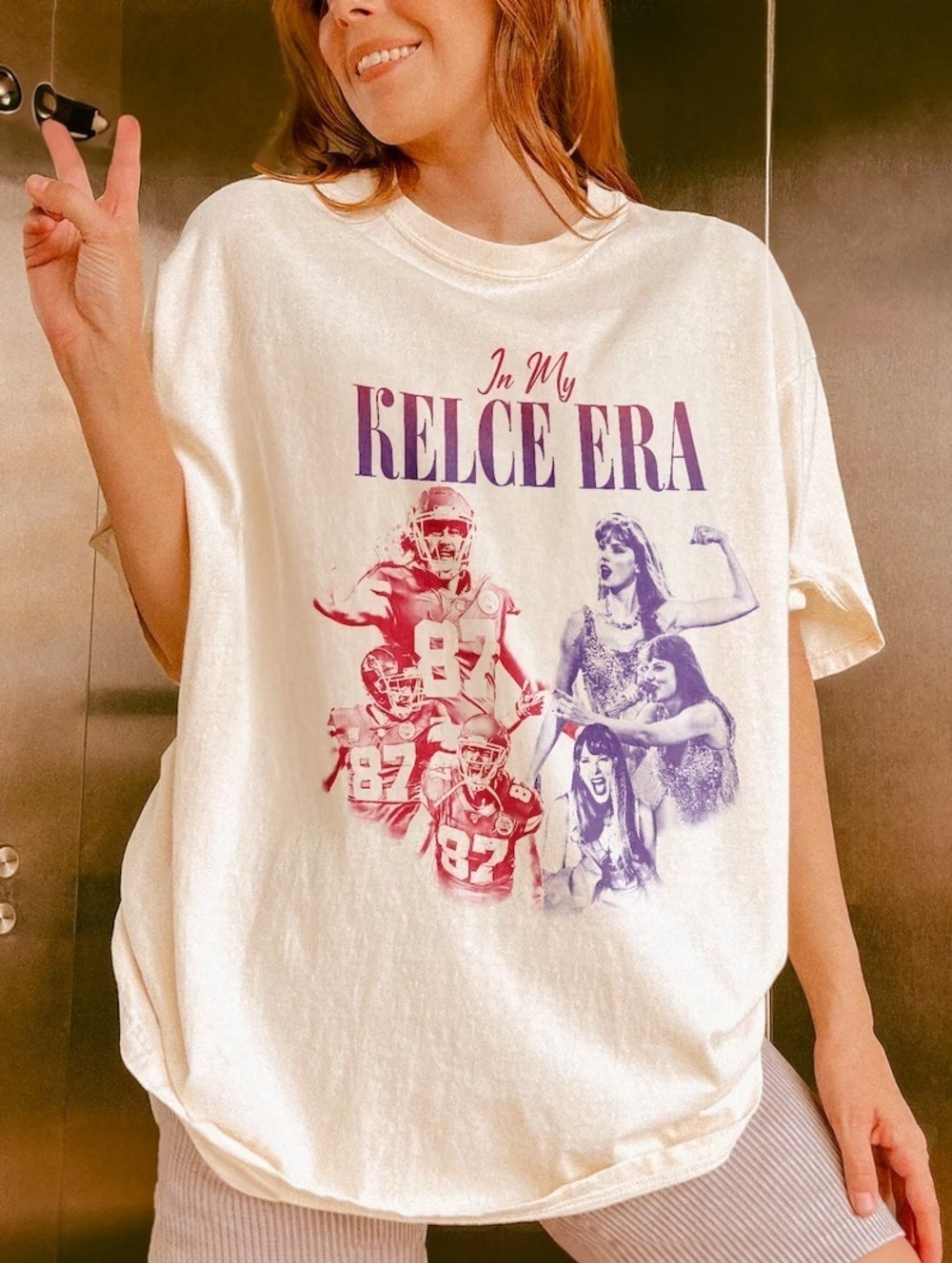 Vintage In My Kelce Era Shirt America Football Eras Tour Fan Gifts